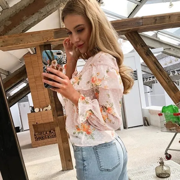 New Princesse Fleurie Blouse à Fleurs Fluide