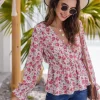 Sale Princesse Fleurie Blouse Blanche Fleurie Rose
