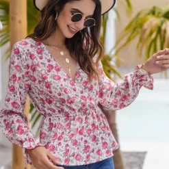 Sale Princesse Fleurie Blouse Blanche Fleurie Rose