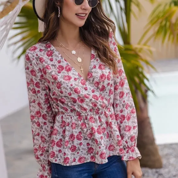 Sale Princesse Fleurie Blouse Blanche Fleurie Rose