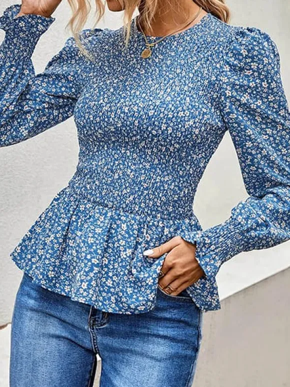 Discount Princesse Fleurie Blouse Fleurie Bleue