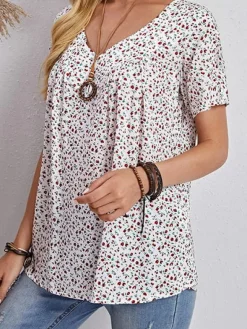 Online Princesse Fleurie Blouse Fleurie Col V