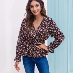 Online Princesse Fleurie Blouse Fleurie Coupe Péplum