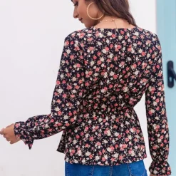 Online Princesse Fleurie Blouse Fleurie Coupe Péplum