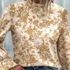 Hot Princesse Fleurie Blouse Fleurie Manches Longues