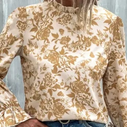 Hot Princesse Fleurie Blouse Fleurie Manches Longues