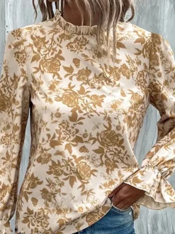 Hot Princesse Fleurie Blouse Fleurie Manches Longues