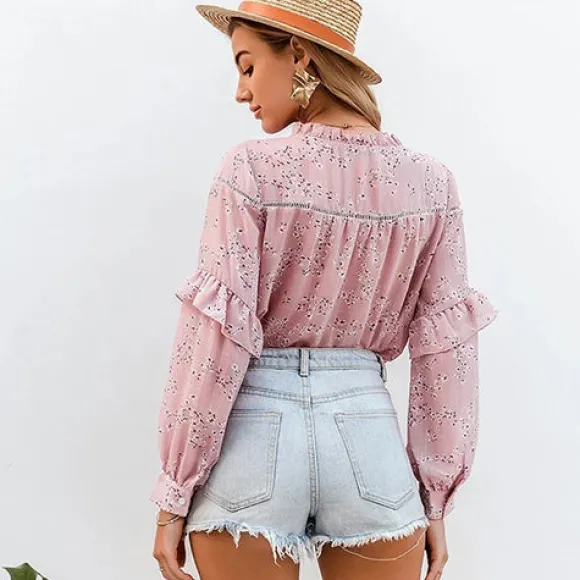 Clearance Princesse Fleurie Blouse Fleurie Rose