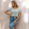 Best Sale Princesse Fleurie Blouse Tropicale Fleurs Verte
