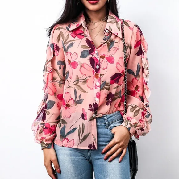 Flash Sale Princesse Fleurie Chemise Imprimée Fleurie Femme