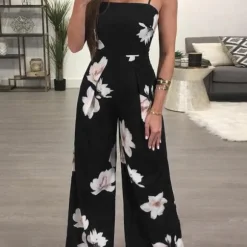 Hot Princesse Fleurie Combinaison Fleurie Jambe Large