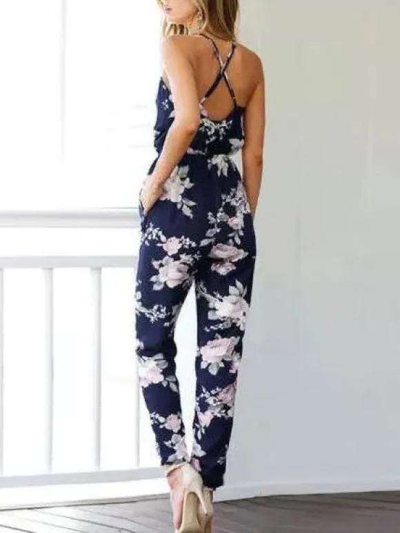 Fashion Princesse Fleurie Combinaison Imprimé Fleuri