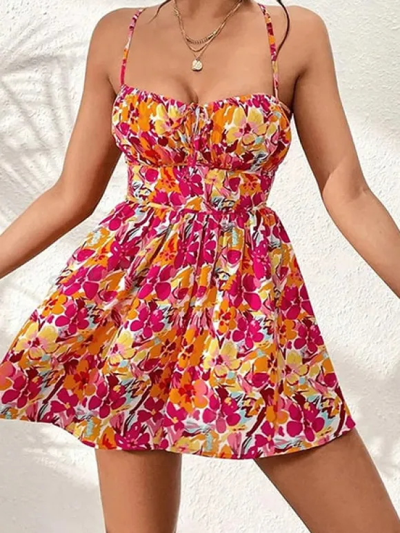Shop Princesse Fleurie Combishort Fleuri Fluide