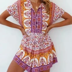 Hot Princesse Fleurie Combishort Fleuri Hippie