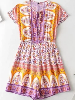 Hot Princesse Fleurie Combishort Fleuri Hippie