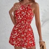 Hot Princesse Fleurie Combishort Fleuri Rouge