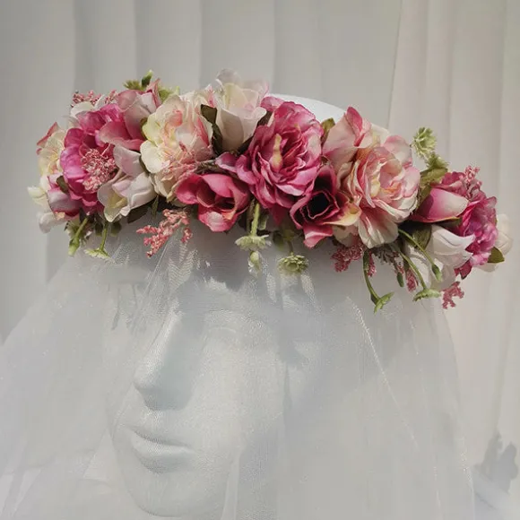 Cheap Princesse Fleurie Couronne de Fleurs Rose