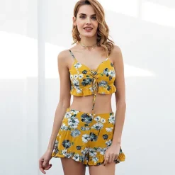Cheap Princesse Fleurie Ensemble Top et Short Fleuri
