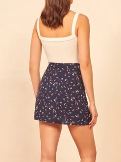 Cheap Princesse Fleurie Jupe Droite Courte Fleurie