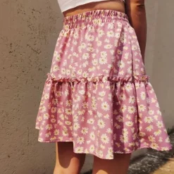 Hot Princesse Fleurie Jupe Fleurie Courte Trapèze