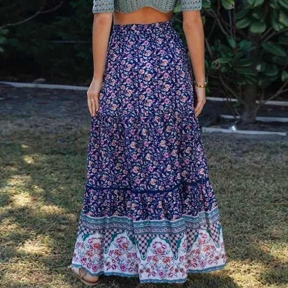 Shop Princesse Fleurie Jupe Fleurie Maxi