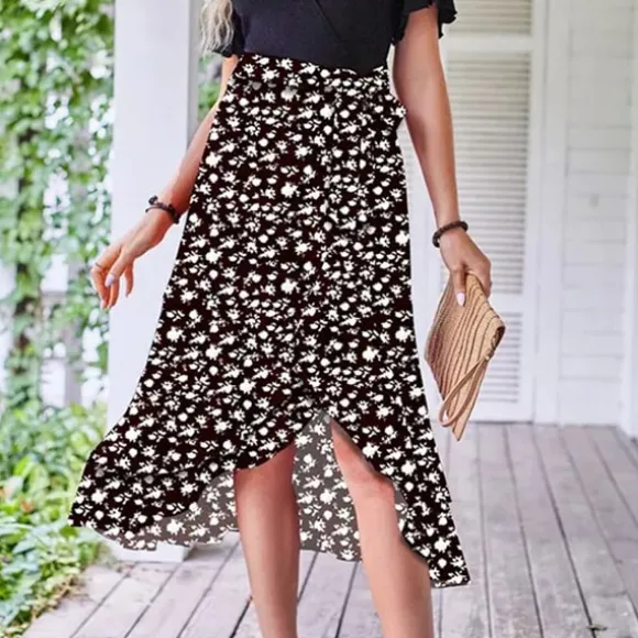 Sale Princesse Fleurie Jupe Longue Fleurie Noire