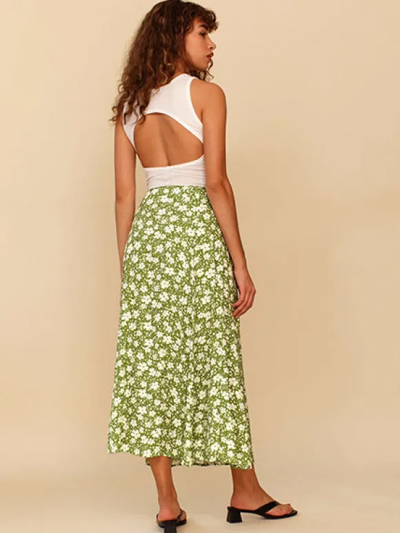 New Princesse Fleurie Jupe Longue Fleurie Taille Haute
