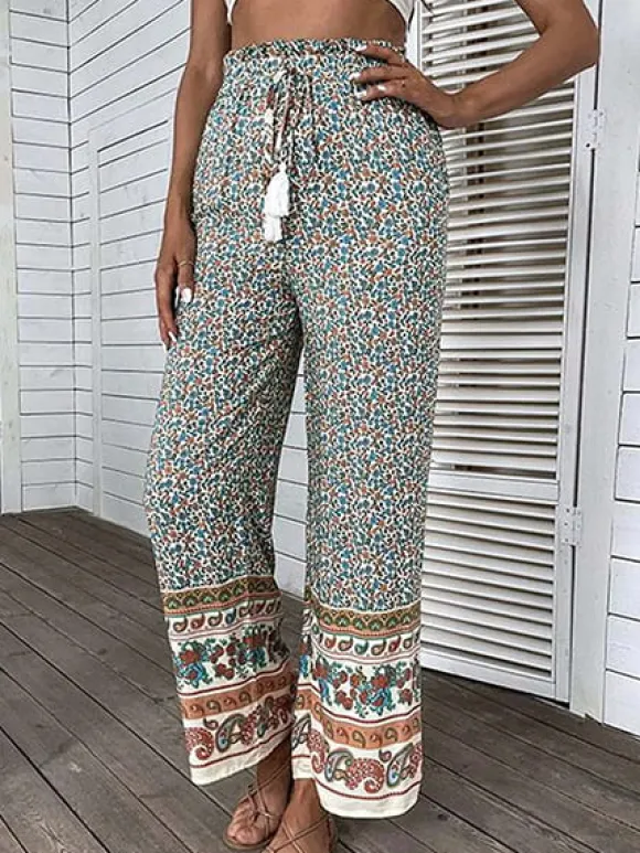 Sale Princesse Fleurie Pantalon Fleuri Bohème