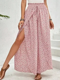 Hot Princesse Fleurie Pantalon Taille Haute Fleuri