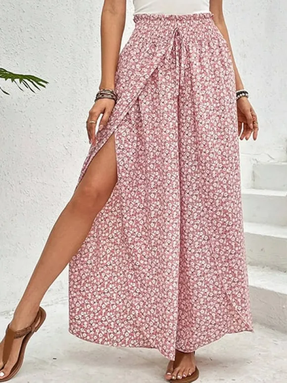 Hot Princesse Fleurie Pantalon Taille Haute Fleuri
