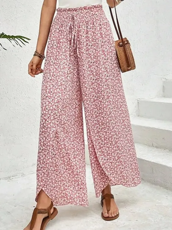 Hot Princesse Fleurie Pantalon Taille Haute Fleuri