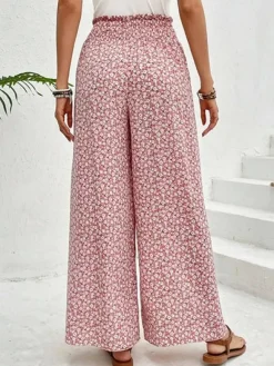 Hot Princesse Fleurie Pantalon Taille Haute Fleuri