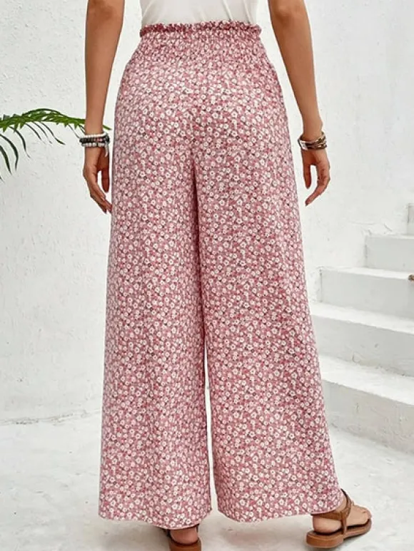 Hot Princesse Fleurie Pantalon Taille Haute Fleuri