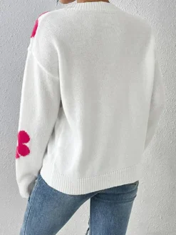 Best Princesse Fleurie Pull Blanc Fleuri