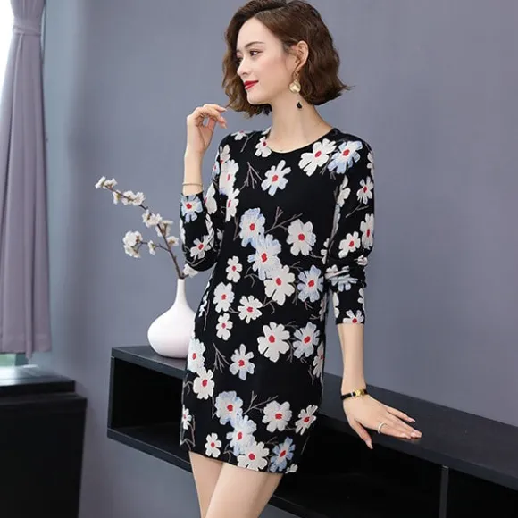 New Princesse Fleurie Pull Fleurie Long Femme