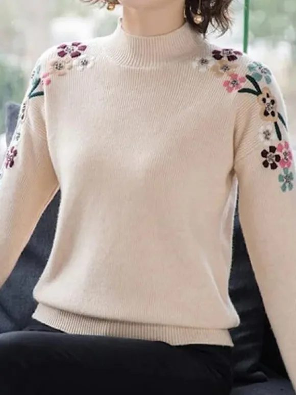 Online Princesse Fleurie Pull Motif Fleuri Femme