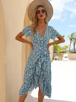 Sale Princesse Fleurie Robe Bleu Fleurie