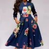 Flash Sale Princesse Fleurie Robe Bleu Fleurs Roses