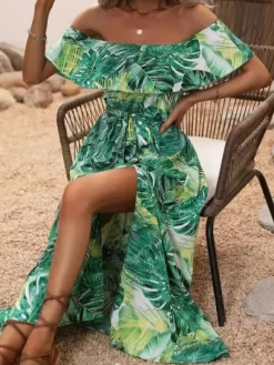 Hot Princesse Fleurie Robe Col Bardot Fleurie