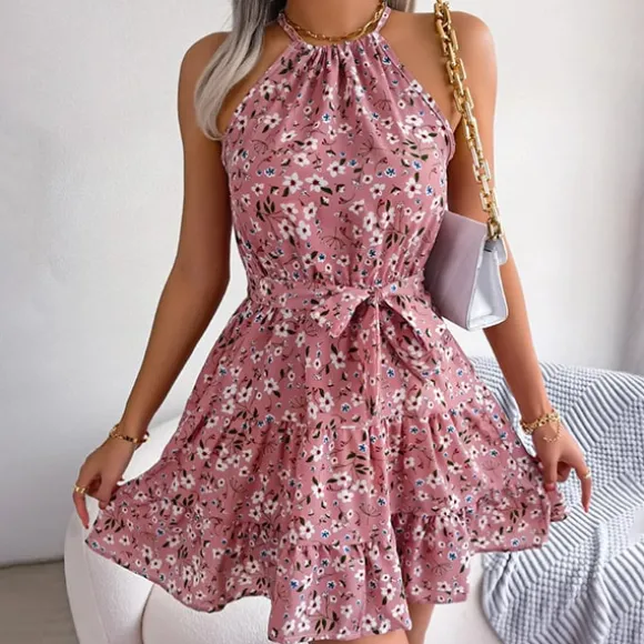 Best Princesse Fleurie Robe Courte Fleurie Col Licou
