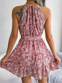 Best Princesse Fleurie Robe Courte Fleurie Col Licou
