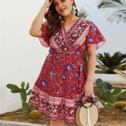 Store Princesse Fleurie Robe Courte Fleurie Grande Taille