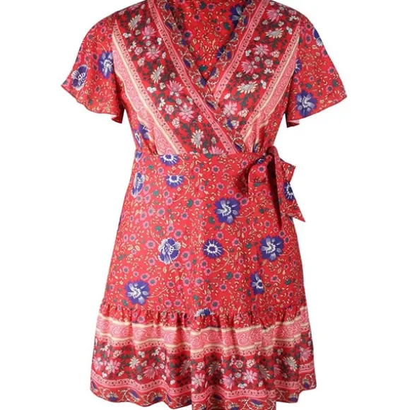 Store Princesse Fleurie Robe Courte Fleurie Grande Taille