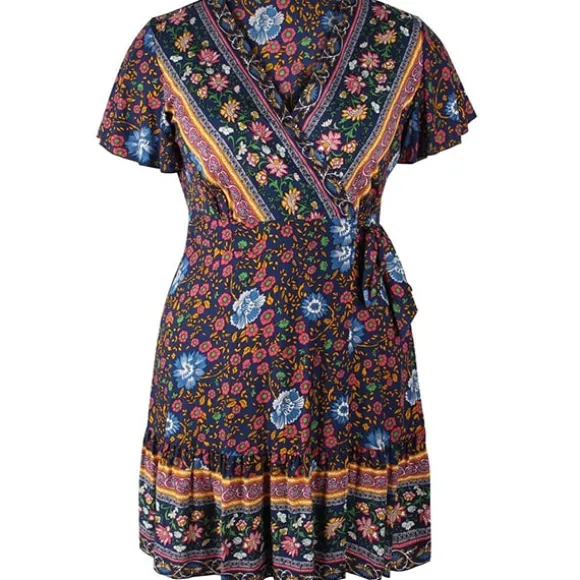 Store Princesse Fleurie Robe Courte Fleurie Grande Taille