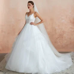 Best Sale Princesse Fleurie Robe de Mariée Fleurie à Bretelles