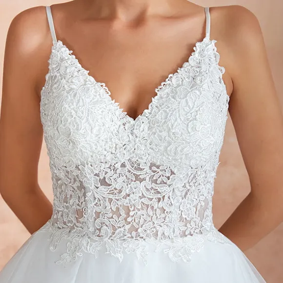 Best Sale Princesse Fleurie Robe de Mariée Fleurie à Bretelles
