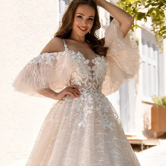 Online Princesse Fleurie Robe de Mariée Fleurie Haute Couture