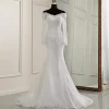 Hot Princesse Fleurie Robe de Mariée Fleurie Manches Longues
