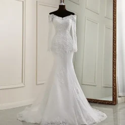 Hot Princesse Fleurie Robe de Mariée Fleurie Manches Longues