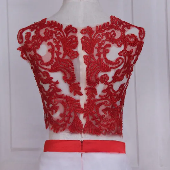 Fashion Princesse Fleurie Robe de Mariée Fleurs Rouges